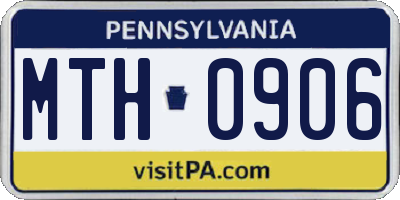 PA license plate MTH0906