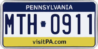 PA license plate MTH0911