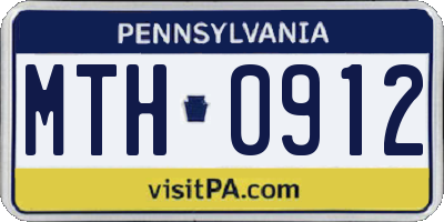 PA license plate MTH0912
