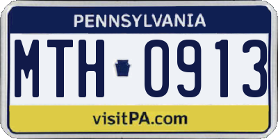 PA license plate MTH0913