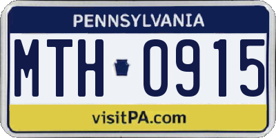PA license plate MTH0915