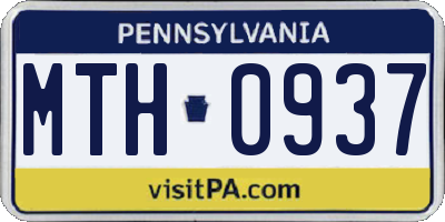 PA license plate MTH0937