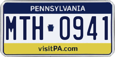 PA license plate MTH0941