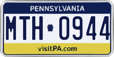 PA license plate MTH0944