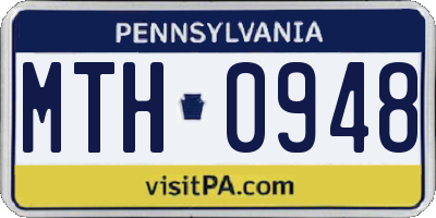 PA license plate MTH0948