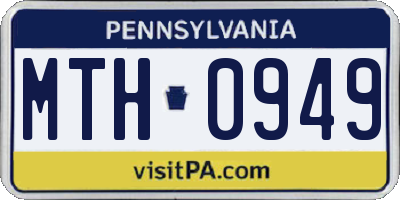 PA license plate MTH0949