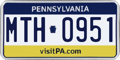PA license plate MTH0951