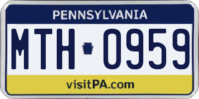 PA license plate MTH0959