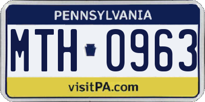 PA license plate MTH0963