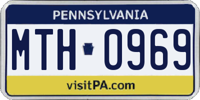 PA license plate MTH0969