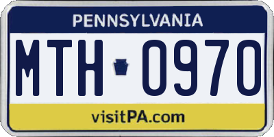 PA license plate MTH0970
