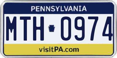 PA license plate MTH0974