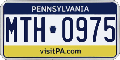 PA license plate MTH0975