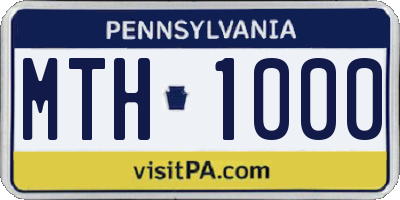 PA license plate MTH1000