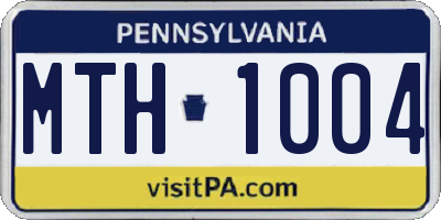 PA license plate MTH1004