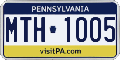 PA license plate MTH1005