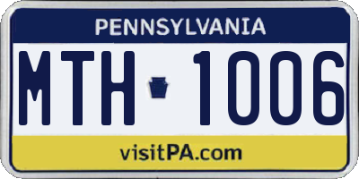 PA license plate MTH1006