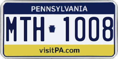 PA license plate MTH1008