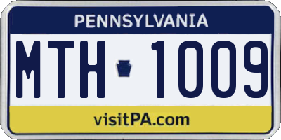 PA license plate MTH1009