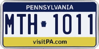 PA license plate MTH1011