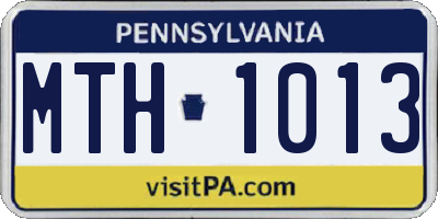 PA license plate MTH1013