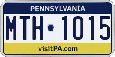 PA license plate MTH1015
