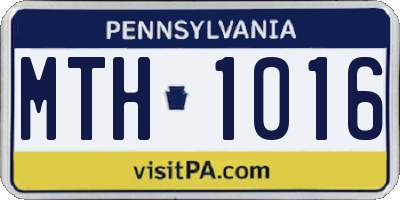 PA license plate MTH1016
