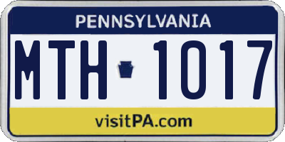 PA license plate MTH1017