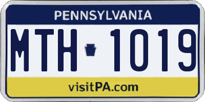 PA license plate MTH1019