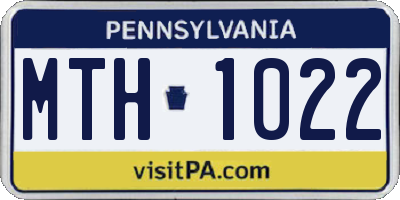 PA license plate MTH1022