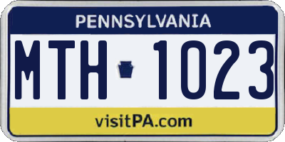 PA license plate MTH1023