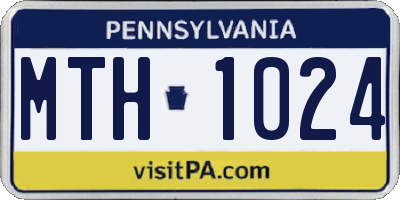 PA license plate MTH1024