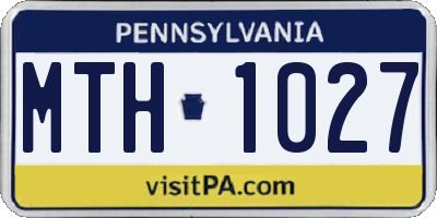 PA license plate MTH1027