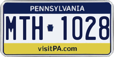 PA license plate MTH1028