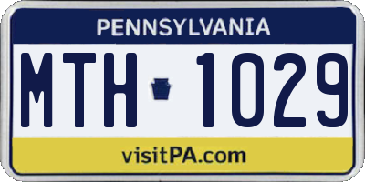 PA license plate MTH1029