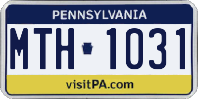 PA license plate MTH1031