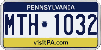 PA license plate MTH1032
