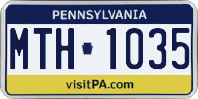 PA license plate MTH1035