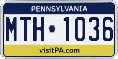 PA license plate MTH1036