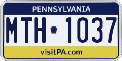 PA license plate MTH1037
