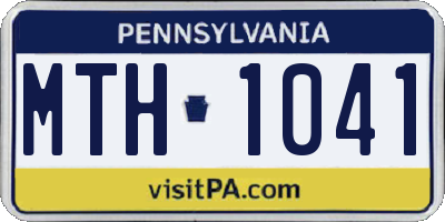 PA license plate MTH1041