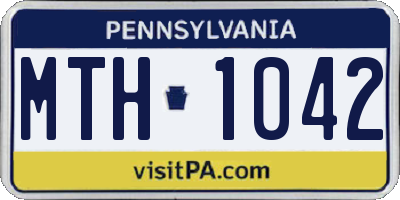 PA license plate MTH1042
