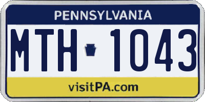 PA license plate MTH1043
