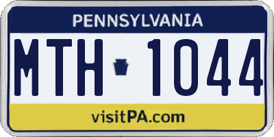 PA license plate MTH1044