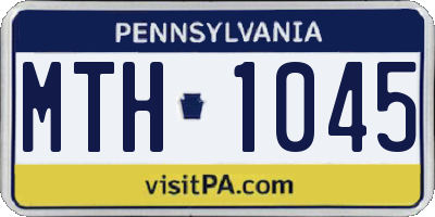 PA license plate MTH1045