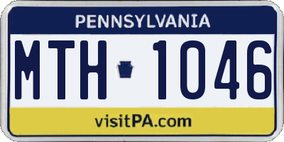 PA license plate MTH1046