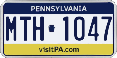 PA license plate MTH1047