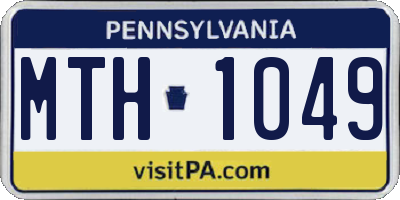PA license plate MTH1049