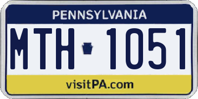 PA license plate MTH1051