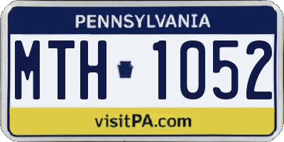 PA license plate MTH1052